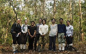 The research team of the macaque project at the PKWS field station in Thailand. Photo: Kittisak Srithorn