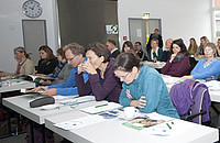 Die Teilnehmer der Lehrerfortbildung 2014 im Hörsaal des DPZ. Foto: Karin Tilch