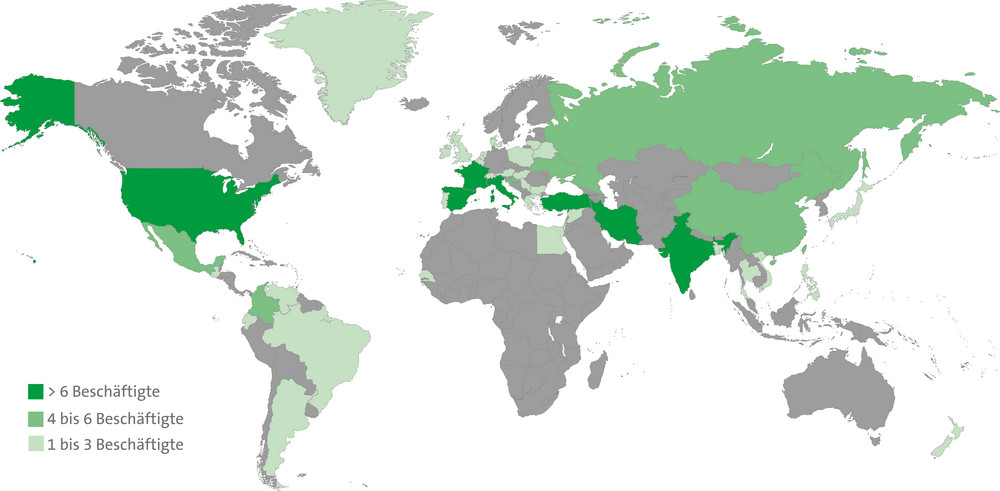 Weltkarte DPZ international. Grafik: Heike Klensang