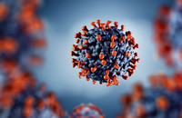 Dreidimensionale, computergenerierte Darstellung des SARS-CoV-2-Virus. Abbildung: artegorov3@gmail - stock.adobe.com