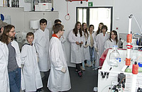 Die Schülerinnen und Schüler beim Zukunftstag 2015 im Labor der Abteilung Primatengegentik. Foto: Karin Tilch