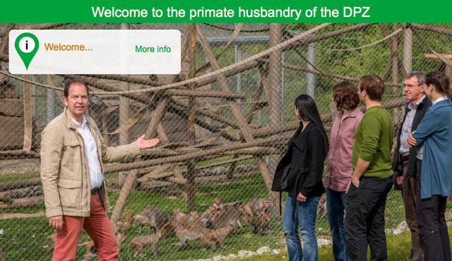 The virtual tour through the DPZ primate husbandry. Screenshot: Sylvia Siersleben